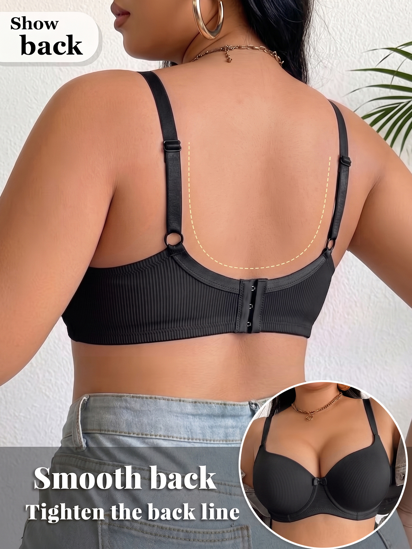 Plus Size Women Bra Thin Cup U - огляд і ціна Push Up Bra Padded