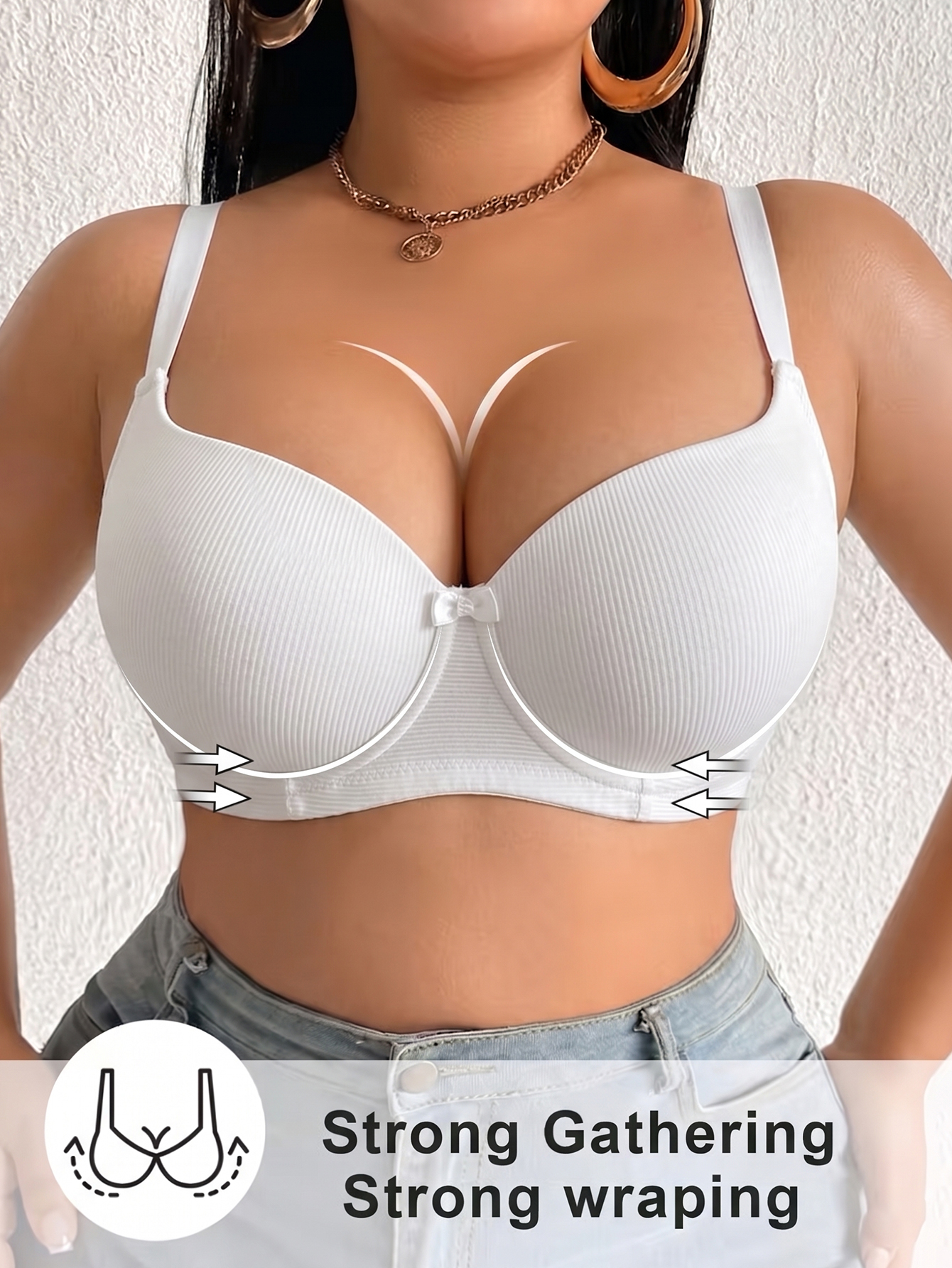 Plus Size Women Bra Thin Cup U - огляд і ціна Push Up Bra Padded
