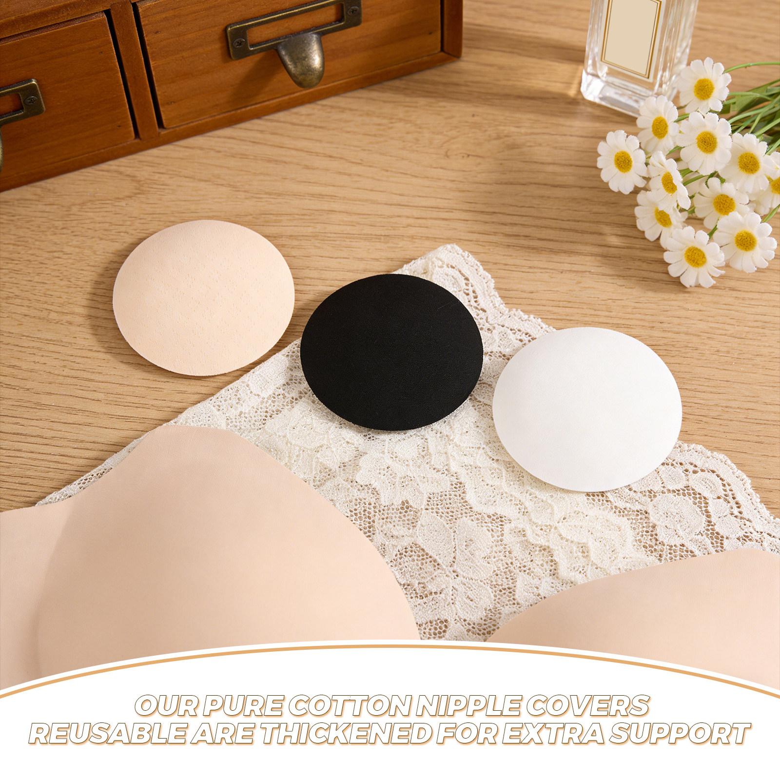 3Pairs Reusable Cotton Nipple  - огляд і ціна Nipple Cover Pasties