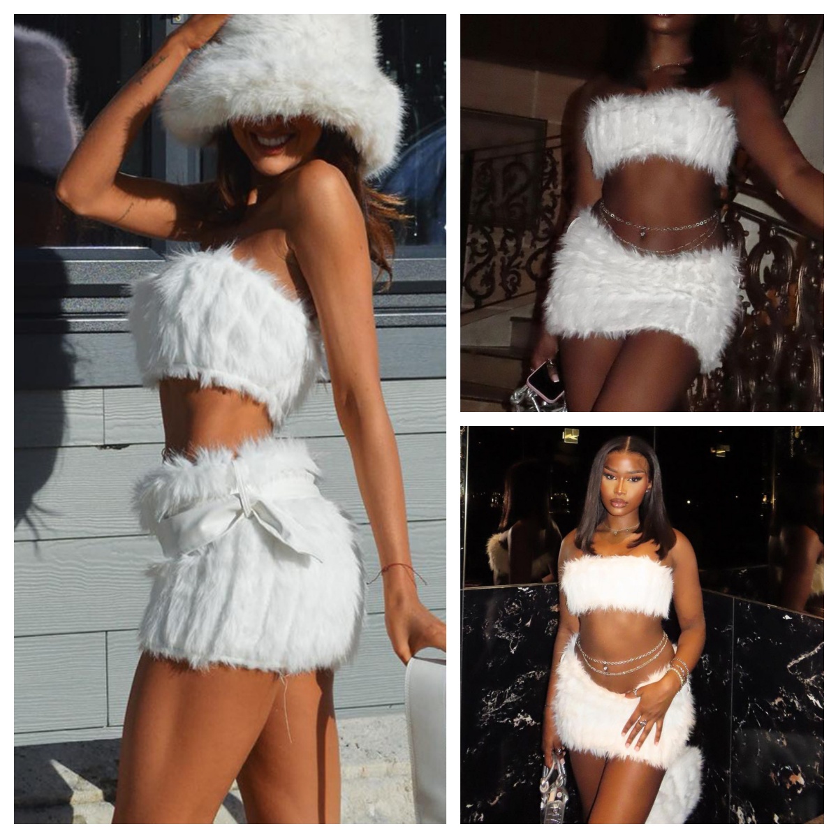 Y2K Coquette Cute Fluffy Knit  - огляд і ціна Strapless Bra Backless