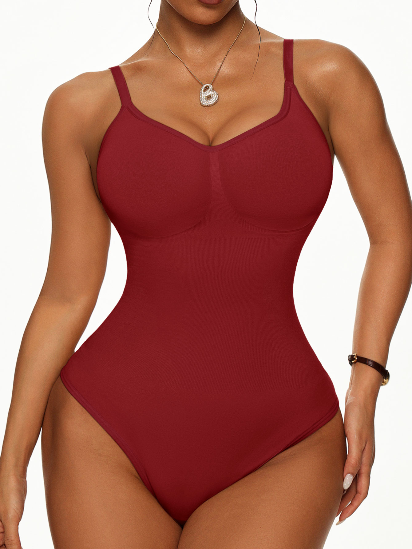 Women's Seamless Ribbed Bodysu - огляд і ціна Shapewear Bodysuit Firm