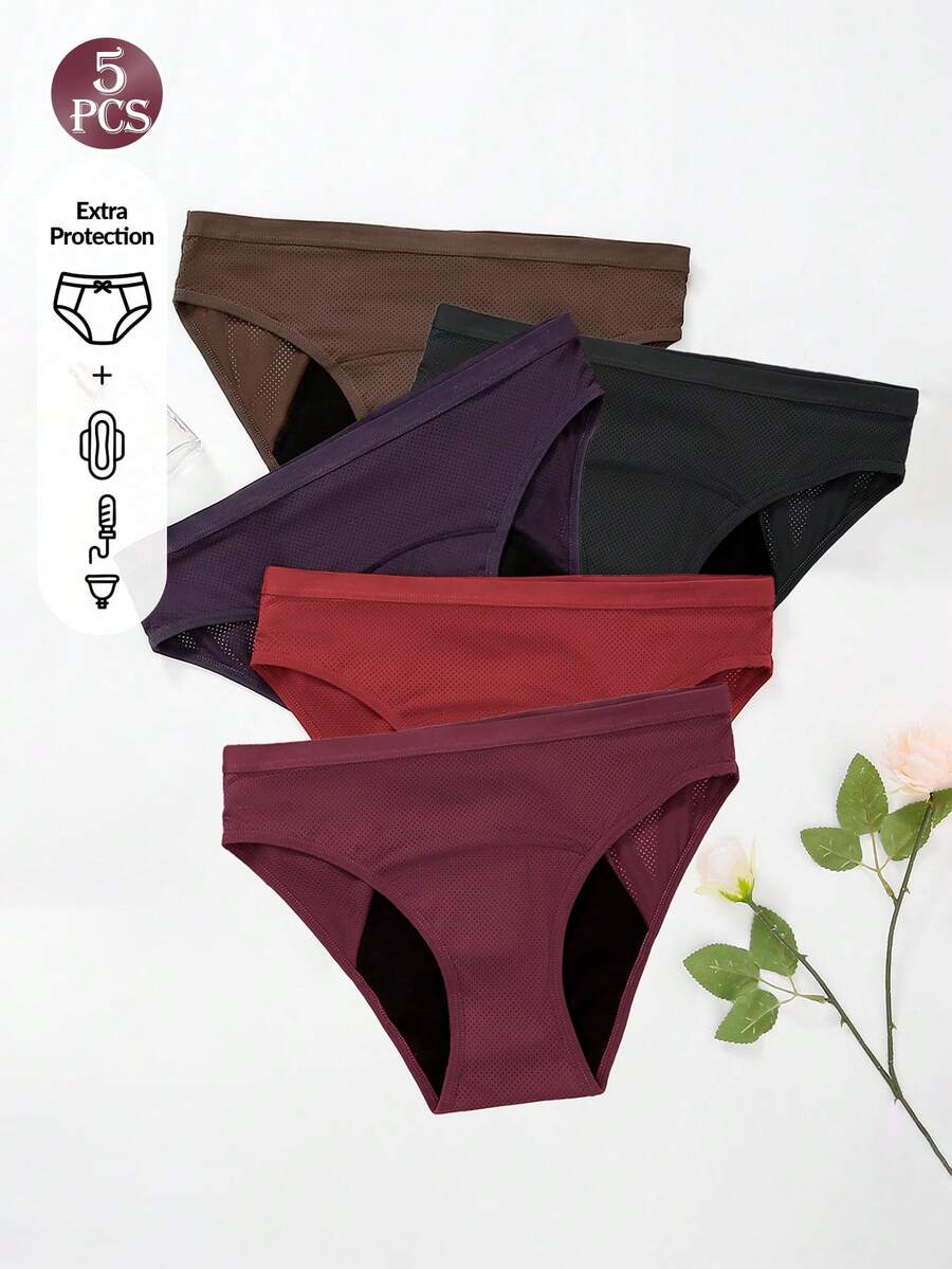 5 Pcs Women Solid Color Absorb - огляд і ціна Period Panty Absorbent