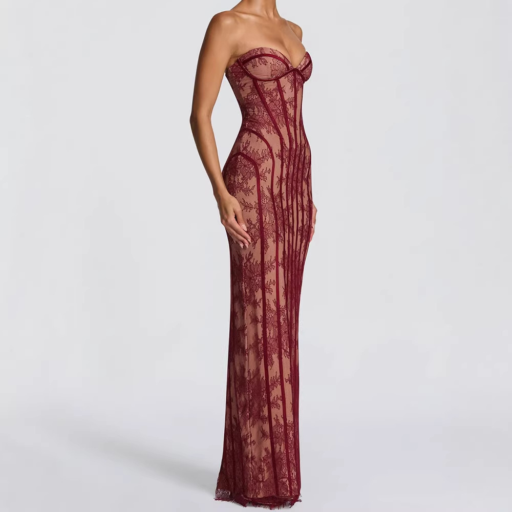 Strapless Bodycon Maxi Dress f - огляд і ціна Strapless Bra Backless