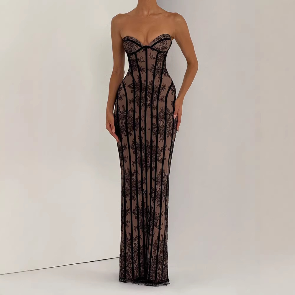 Strapless Bodycon Maxi Dress f - огляд і ціна Strapless Bra Backless