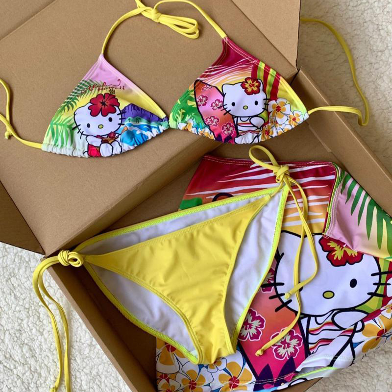 Y2K Girls Kawaii Hello Kittys  - огляд і ціна Thong Bikini Women